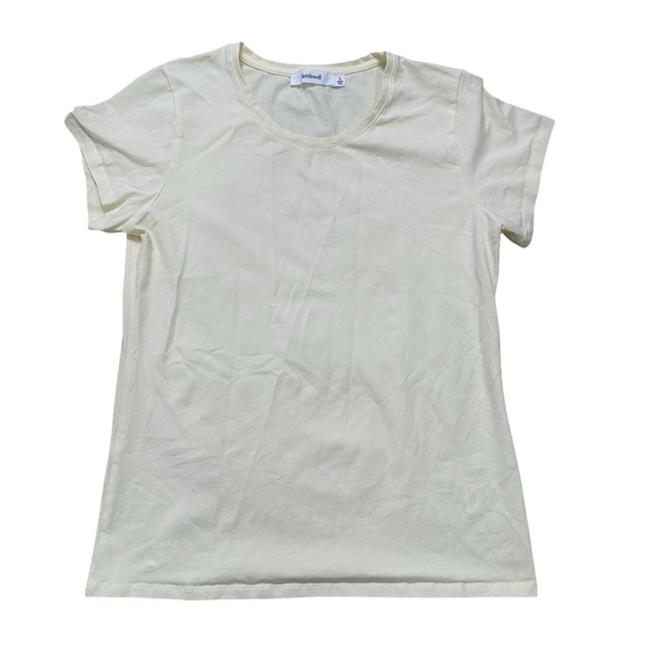 kettlewell Women’s L Pastel Yellow Scoop Neck Everyday Cotton Tee - Picture 2 of 5